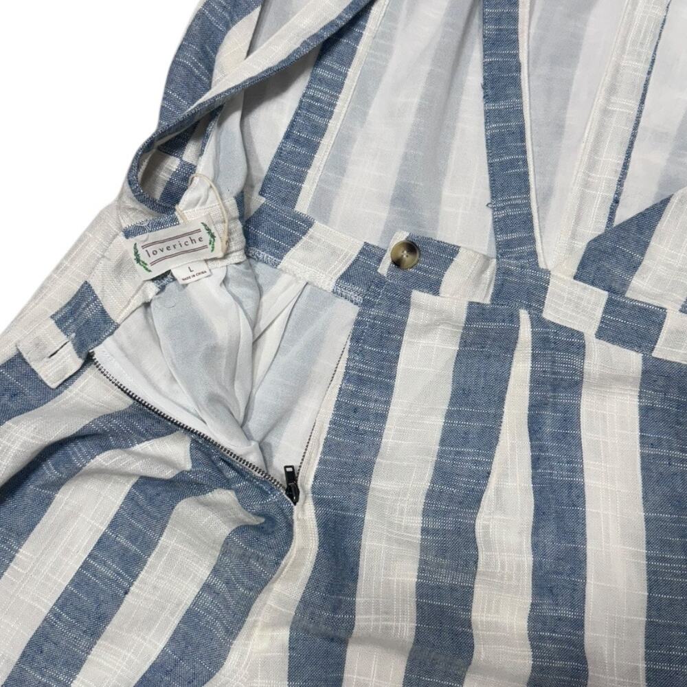 Love Riche Blue and White Striped Romper - NWT - Size L - Picture 4 of 5
